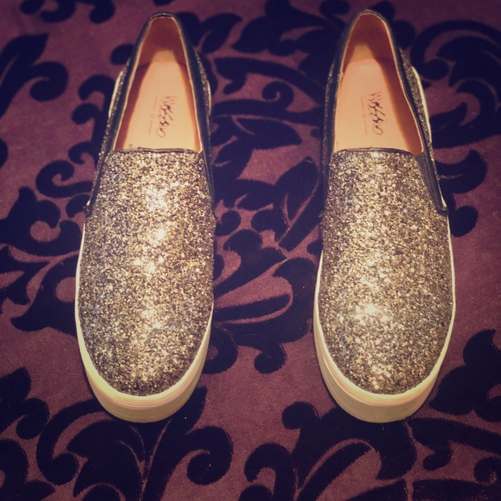 Glitter Black Pewter Mossimo Womens Platform Shoes